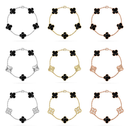[Okajuri Jewelry] CLOVER 5 MOTIF PULSAR STONE BRACELET COLLECTION
