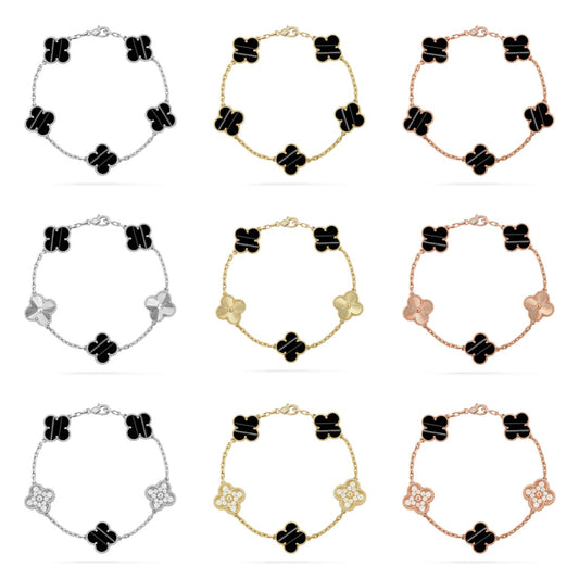 [Okajuri Jewelry] CLOVER 5 MOTIF PULSAR STONE BRACELET COLLECTION