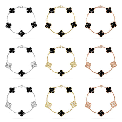 [Okajuri Jewelry]  CLOVER 5 MOTIF PULSAR STONE BRACELET COLLECTION