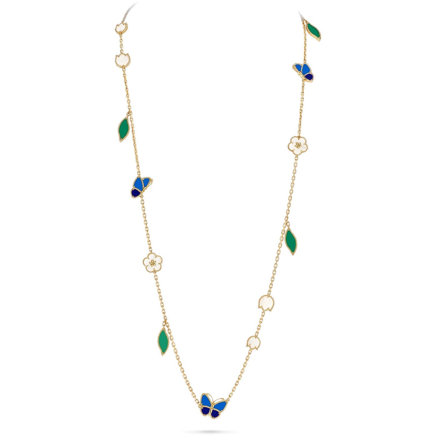 [Okajuri Jewelry]LUCKY SPRING BUTTERFLY 15 FLOWER NECKLACE