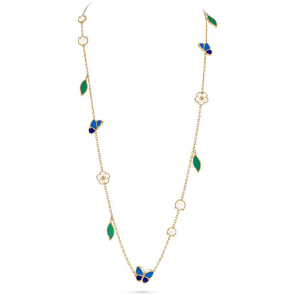 [Okajuri Jewelry]LUCKY SPRING BUTTERFLY 15 FLOWER NECKLACE