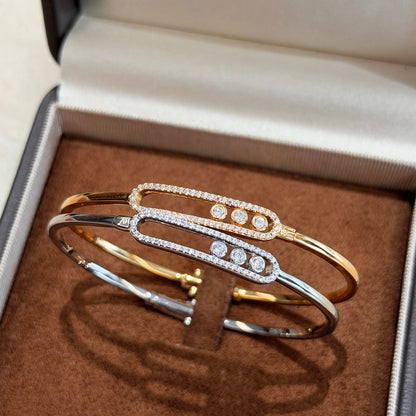 [Okajuri Jewelry] Move Pavé Diamond Bangle Bracelet M