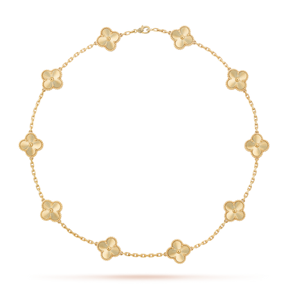 [Okajuri Jewelry] CLOVER 10 MOTIFS LASER NECKLACE