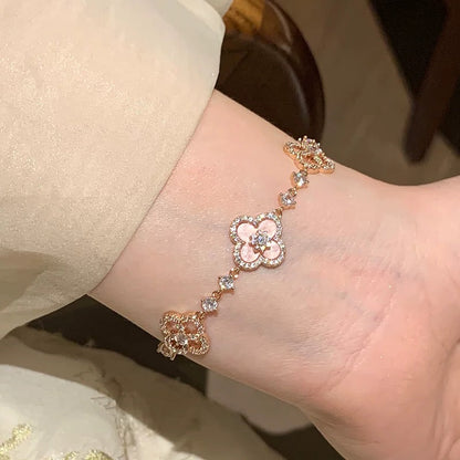 [Okajuri Jewelry] CLOVER 5 MOTIF PINK BLUE RED WHITE BRACELET