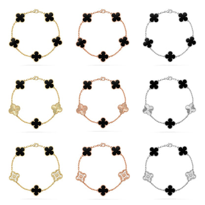 [Okajuri Jewelry]  CLOVER 5 MOTIF ONYXS BRACELET COLLECTION