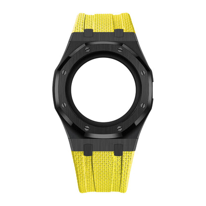 Steel Case & Fluoroelastomer Strap Full‑wrap Embedded Watch Band