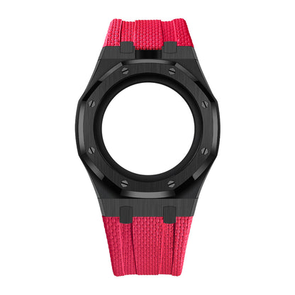 Steel Case & Fluoroelastomer Strap Full‑wrap Embedded Watch Band