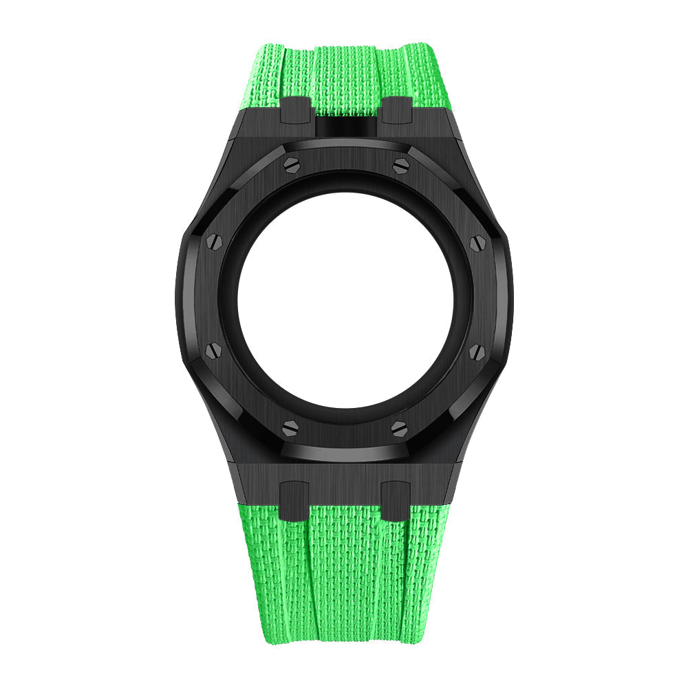Steel Case & Fluoroelastomer Strap Full‑wrap Embedded Watch Band