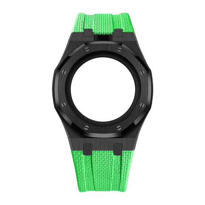 Steel Case & Fluoroelastomer Strap Full‑wrap Embedded Watch Band