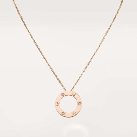 [Okajuri Jewelry]LOVE NECKLACE 16MM 3 DIAMONDS