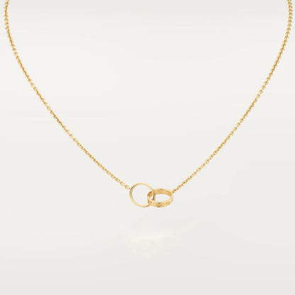 [Okajuri Jewelry]LOVE NECKLACE DOUBLE RING GOLD