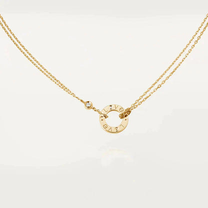 [Okajuri Jewelry]LOVE NECKLACE 16MM 2 DIAMONDS
