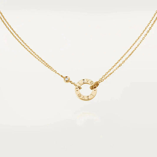 [Okajuri Jewelry]LOVE NECKLACE 16MM 2 DIAMONDS