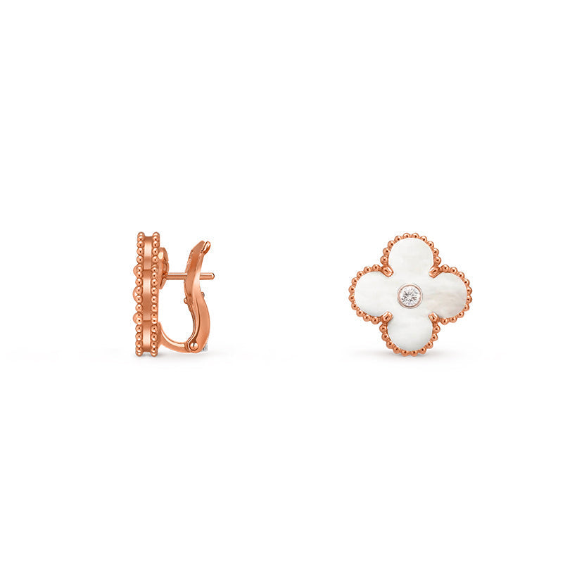 [Okajuri Jewelry] CLOVER 15MM MOP DIAMOND EARRINGS COLLECTION
