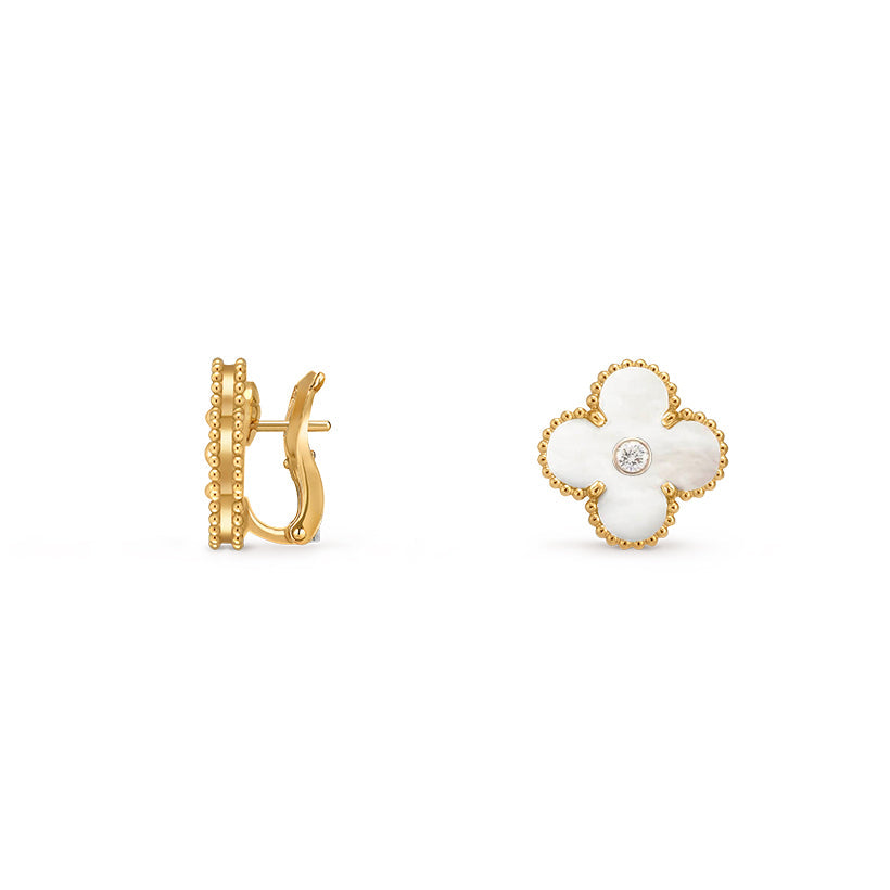[Okajuri Jewelry] CLOVER 15MM MOP DIAMOND EARRINGS COLLECTION