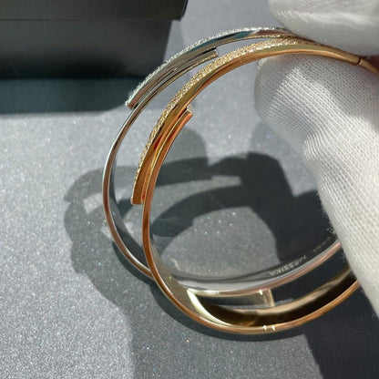 [Okajuri Jewelry]Move Noa Rose Gold Pavé Diamond Bangle Bracelet