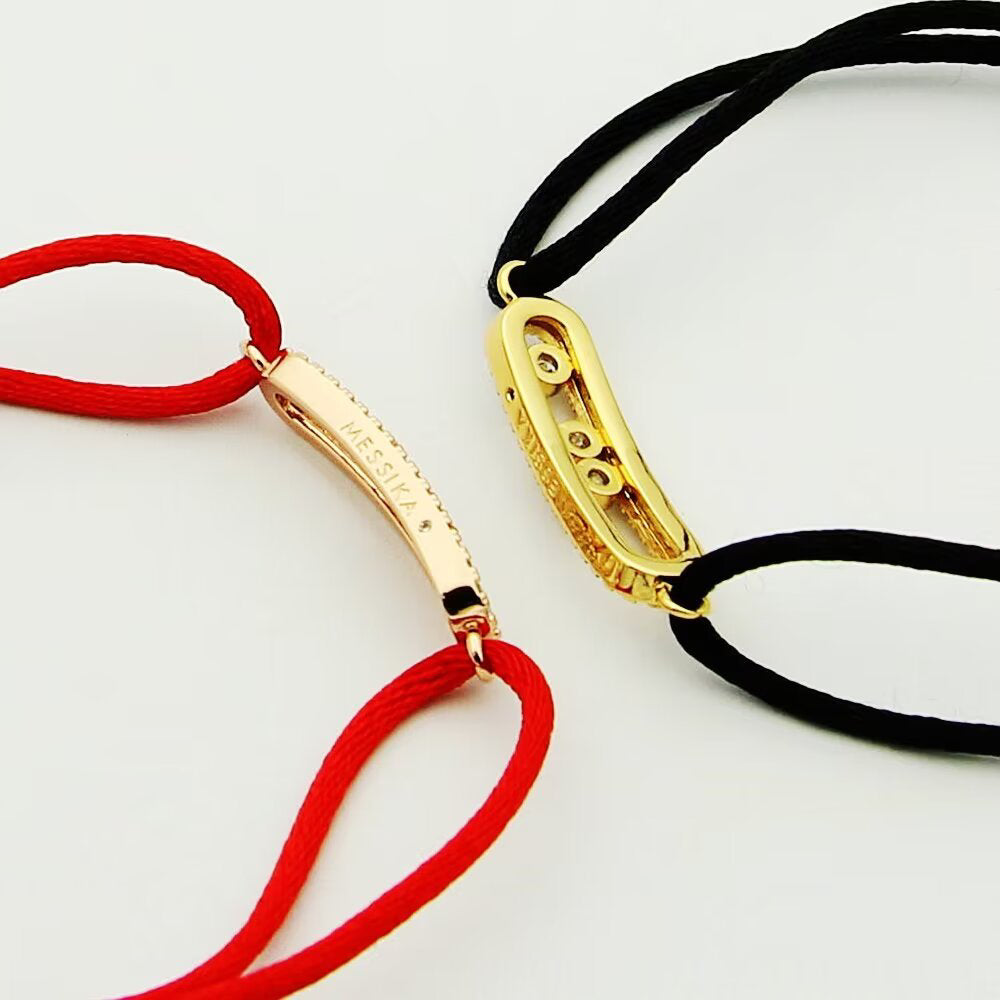 [Okajuri Jewelry]Messika Care(s) pink cord pavé bracelet