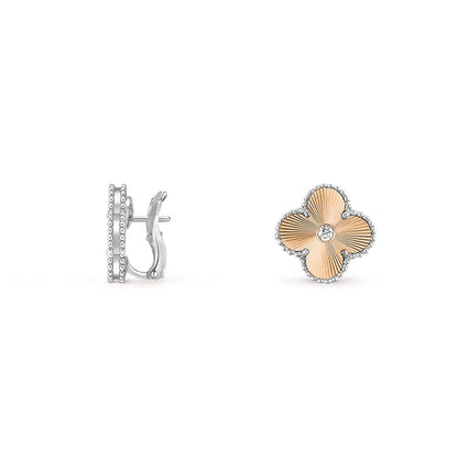 [Okajuri Jewelry] CLOVER SILVER 15MM MOP DIAMOND EARRINGS COLLECTION