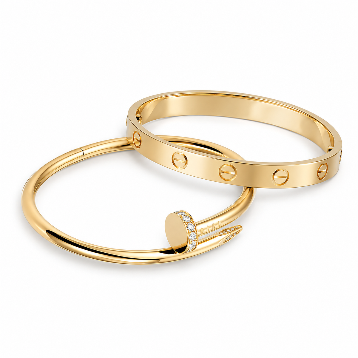 [Oakjuri™ Jewelry] ] LOVE Classic & JUSTE Diamond Bracelet Stack Set
