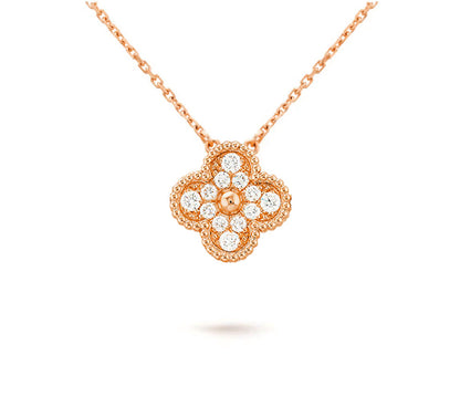 [Okajuri Jewelry] CLOVER 15MM DIAMOND SINGLE FLOWER NECKLACE COLLECTION