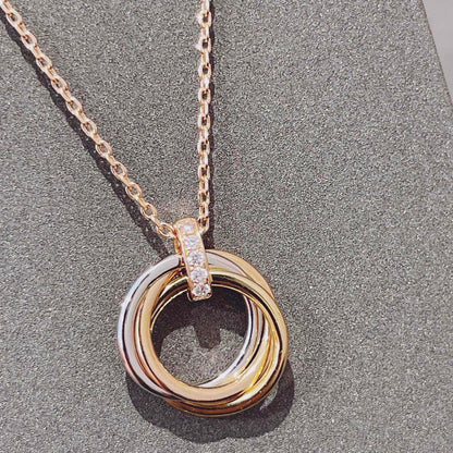 [Okajuri Jewelry]TRINITY NECKLACE GOLD  DIAMONDS