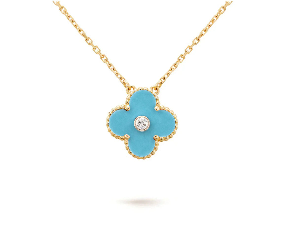 [Okajuri Jewelry] CLOVER 15MM DIAMOND SINGLE FLOWER NECKLACE COLLECTION