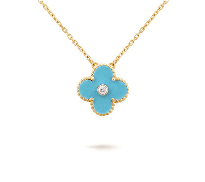 [Okajuri Jewelry] CLOVER 15MM DIAMOND SINGLE FLOWER NECKLACE COLLECTION