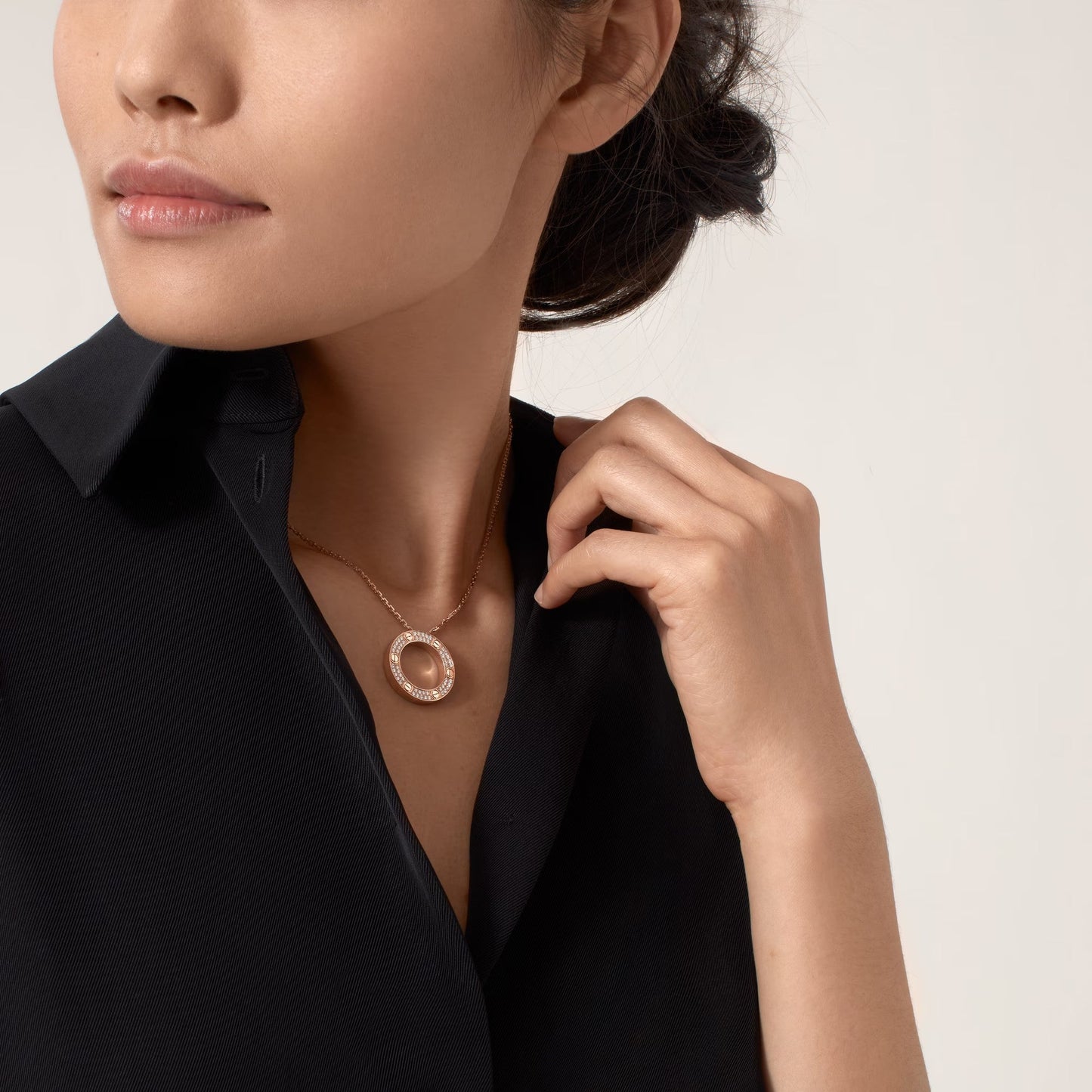 [Okajuri Jewelry] LOVE NECKLACE 16MM  FULL DIAMOND