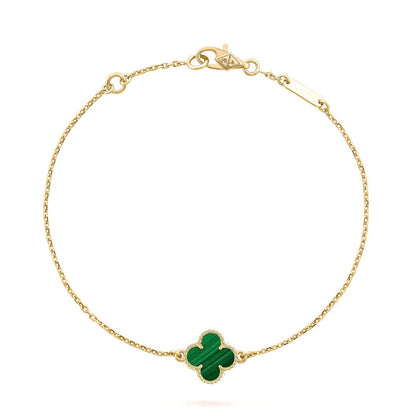 [Okajuri Jewelry]CLOVER BRACELET MALACHITE 1 MOTIF