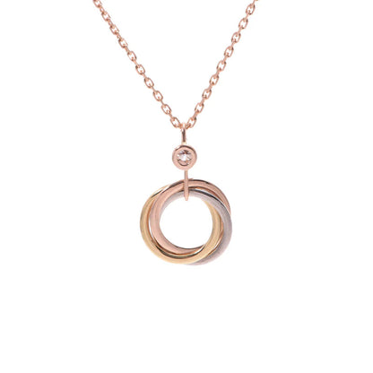 [Okajuri Jewelry]TRINITY SILVER GOLD PINK GOLD NECKLACE
