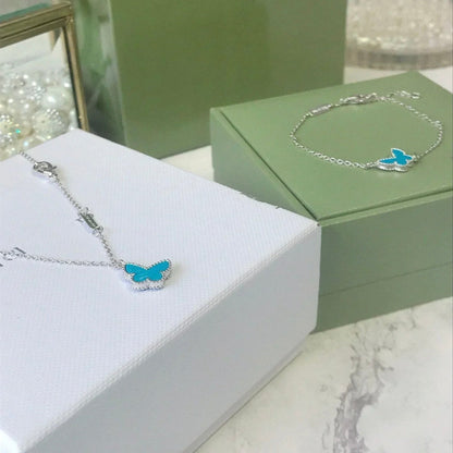 [Okajuri Jewelry]BUTTERFLY TURQUOISE BUTTERFLY BRACELET SILVER