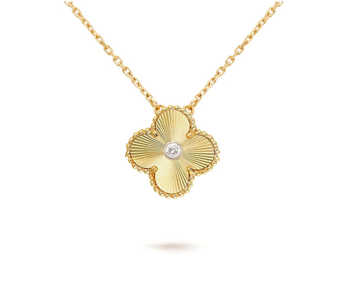 [Okajuri Jewelry] CLOVER 15MM DIAMOND SINGLE FLOWER NECKLACE COLLECTION