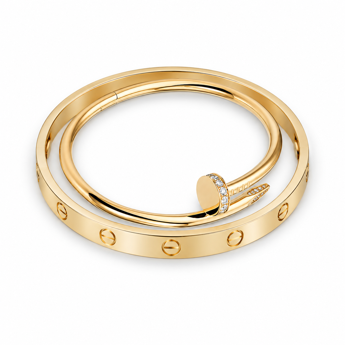 [Oakjuri™ Jewelry] ] LOVE Classic & JUSTE Diamond Bracelet Stack Set