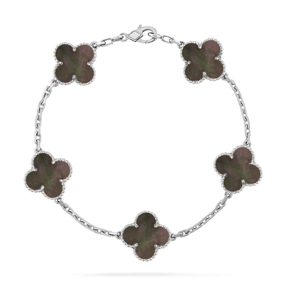 [Okajuri Jewelry] CLOVER 5 MOTIF GRAY MOP BRACELET COLLECTION