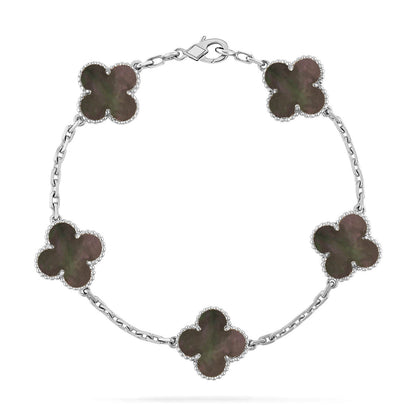 [Okajuri Jewelry] CLOVER 5 MOTIF GRAY MOP BRACELET COLLECTION