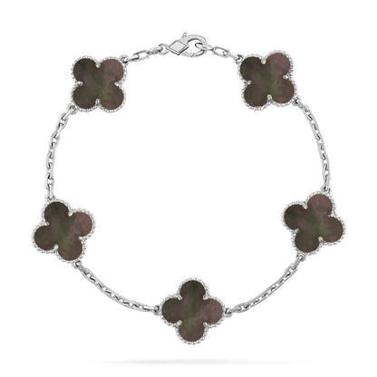 [Okajuri Jewelry]  CLOVER 5 MOTIF GRAY MOP BRACELET COLLECTION