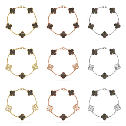 [Okajuri Jewelry] CLOVER 5 MOTIF GRAY MOP BRACELET COLLECTION