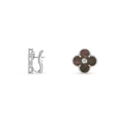 [Okajuri Jewelry] CLOVER SILVER 15MM MOP DIAMOND EARRINGS COLLECTION