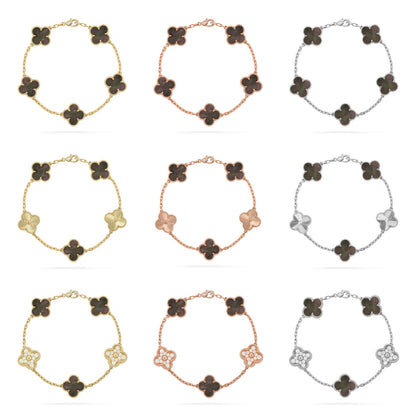[Okajuri Jewelry]  CLOVER 5 MOTIF GRAY MOP BRACELET COLLECTION
