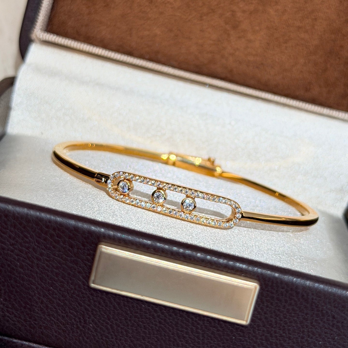 [Okajuri Jewelry] Move Pavé Diamond Bangle Bracelet M