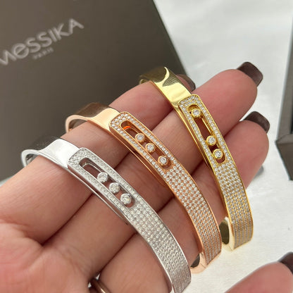 [Okajuri Jewelry]Move Noa Rose Gold Pavé Diamond Bangle Bracelet