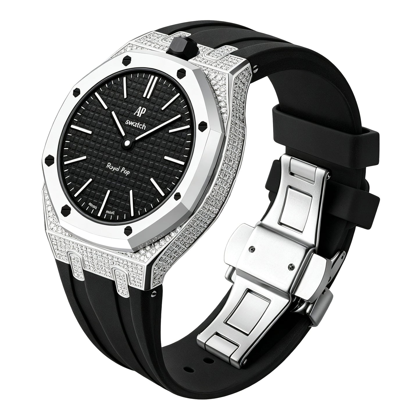 Royal Oak Pop Exclusive Steel Case With Diamond(Moissanite) & Silicone Strap