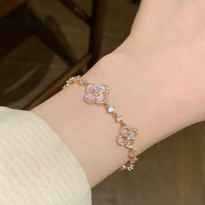 [Okajuri Jewelry]CLOVER 5 MOTIF PINK BLUE RED WHITE BRACELET