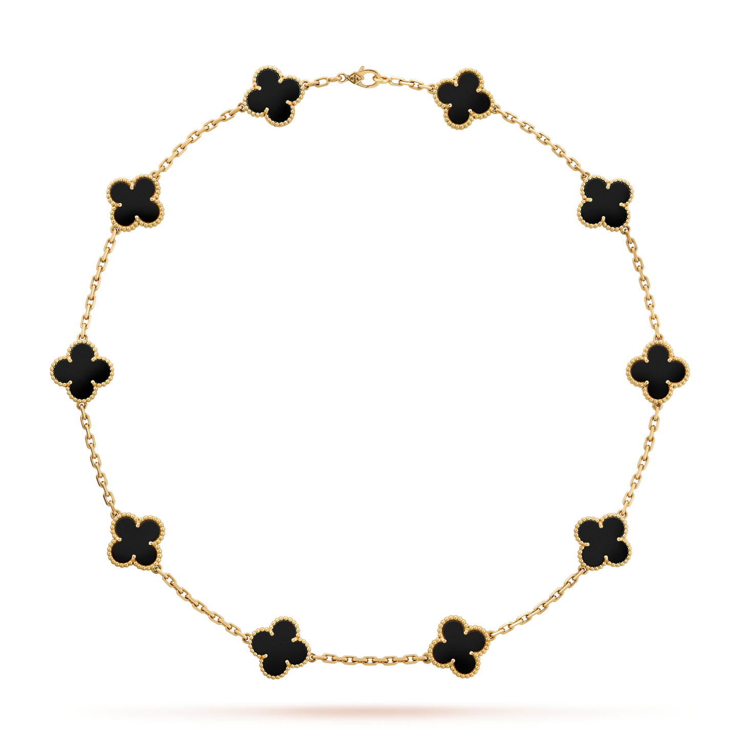 [Okajuri Jewelry] CLOVER 10 MOTIFS ONYX NECKLACE