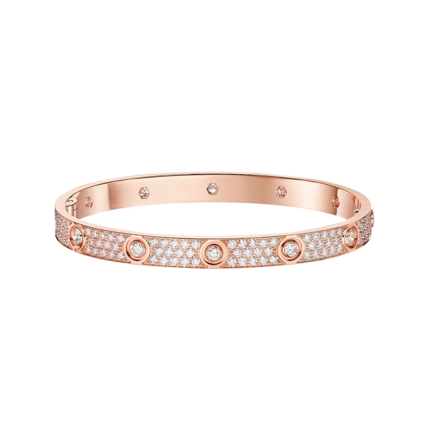 [Okajuri Jewelry] LOVE BRACELET 6.1MM DIAMOND-PAVED 10 BIG DIAMONDS