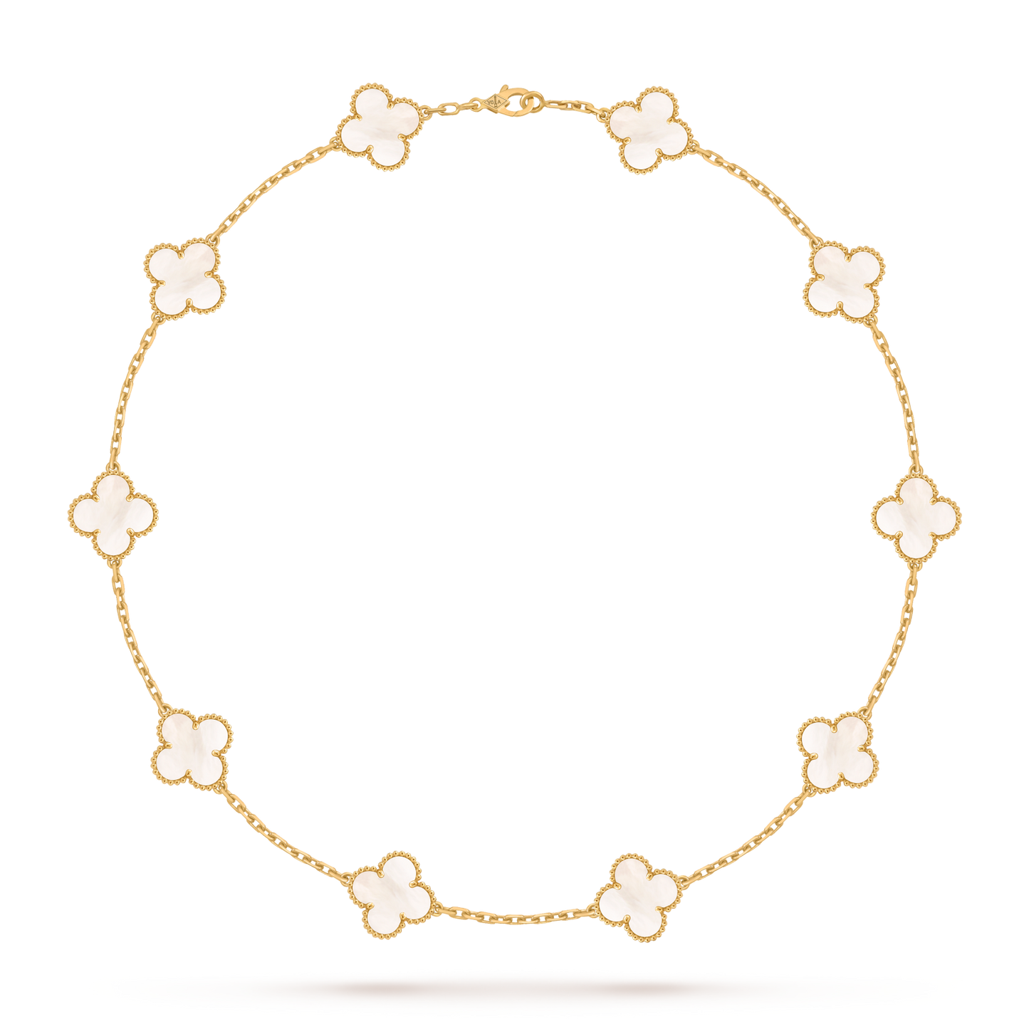 [Okajuri Jewelry] CLOVER 10 MOTIFS PINK MOP NECKLACE