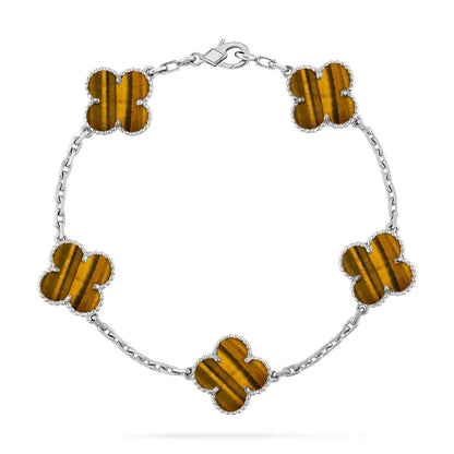 [Okajuri Jewelry] CLOVER 5 MOTIFS TIGER EYE BRACELET COLLECTION