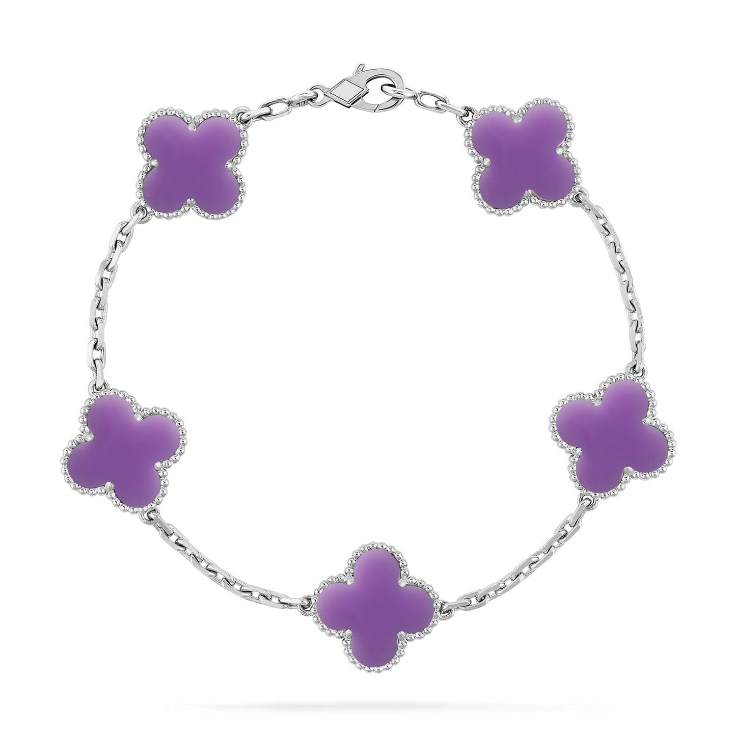 [Okajuri Jewelry] CLOVER 5 MOTIF LIGHT PURPLE BRACELET COLLECTION