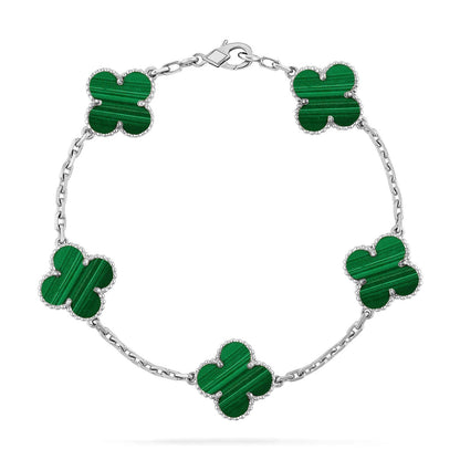 [Okajuri Jewelry]  CLOVER 5 MOTIF MALACHITE BRACELET COLLECTION