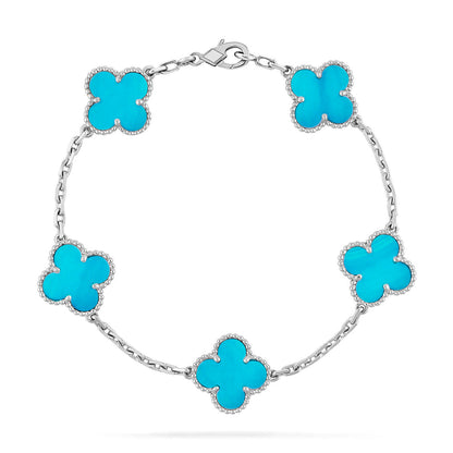 [Okajuri Jewelry]  CLOVER 5 MOTIF TURQUOISE BRACELET COLLECTION